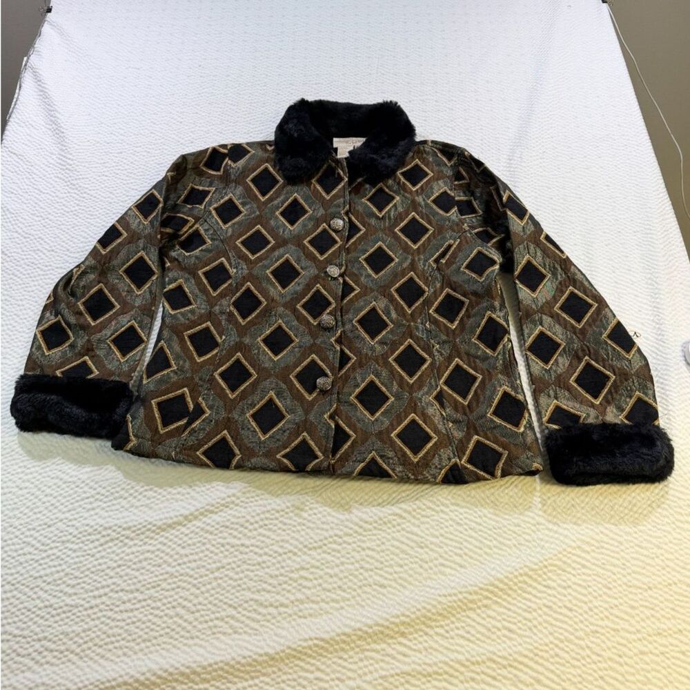 Daniel K. New York, Diamond Fur Collar & Cuffs Women’s Jacket